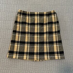 Y2K Ann Taylor Pencil Mini Skirt Women 6 Tartan Plaid Wool Blend Preppy Academia